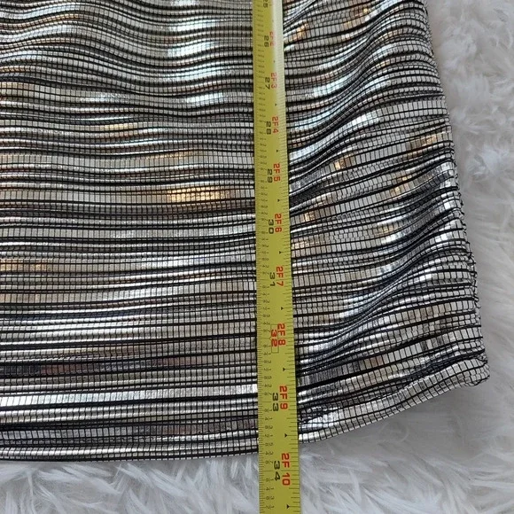 Gabrielle Union for NY&Co Silver Metalic Ilussion Dress Size Meduim NWT - Picture 8 of 10